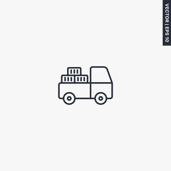 Truck delivery, linear style sign for mobile concept and web design