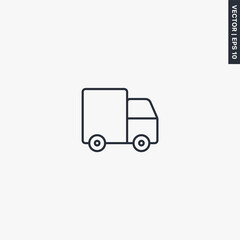 Truck, linear style sign for mobile concept and web design