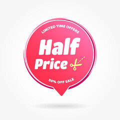 Half Price Shopping Round Tag