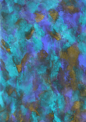 Abstract blue watercolor background, hand-painted texture. Design for prints, fabric, backgrounds, wallpapers, covers and packaging, wrapping paper.