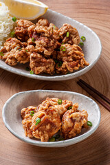 .Karaage. Typical Japanese fried chicken.