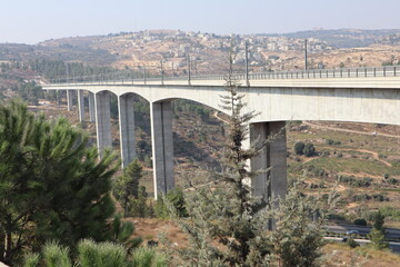 Fototapeta premium The railway bridge over the Cedar Valley near Jerusalem in Israel