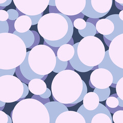 Vector seamless polka dot pattern in blue tones. Illustration of pastel bubbles. The design is perfect for dress design, backgrounds, home decoration, wallpaper, wrapping paper, textiles, surfaces.