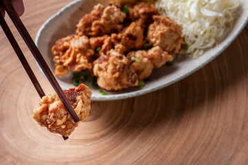 .Karaage. Typical Japanese fried chicken.