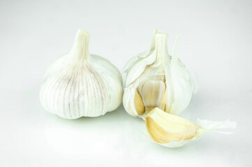Garlic head isolated on white background