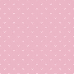 Little hearts seamless pattern with pink textured background