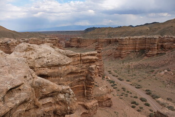 Nature reserve: Charyn canyon, near Almaty. This is a dry gorge washed by meltwater. The area is also called the valley of Castles.