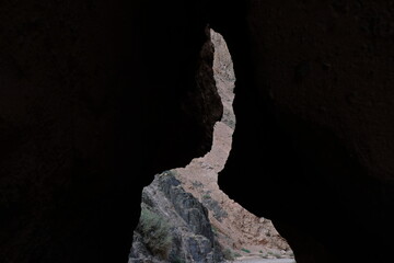 Passage between two rocks in the Charyn canyon.