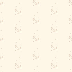 seamless pattern with stars and moon vector