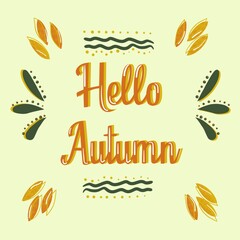 Hello Autumn postcard, poster, for websites, magazines, brochures 