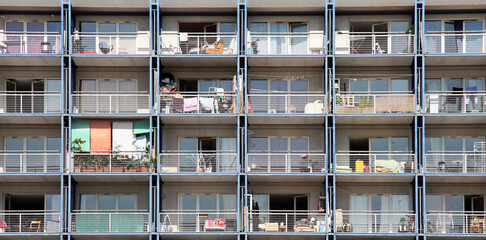 apartments in a hive-city on the outskirts of a large city inhabited by migrants, workers, unemployed