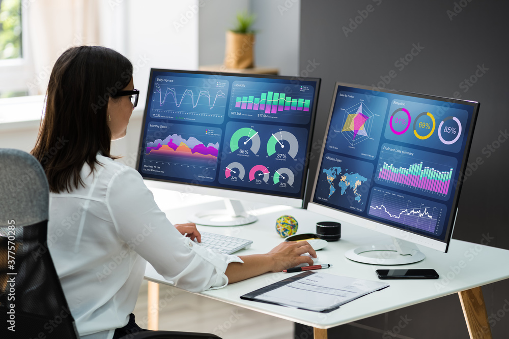 Poster KPI Dashboard On Computer