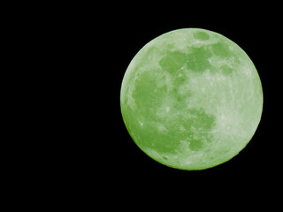 the Earth's natural satellite, the moon in its different phases over the city of Białystok in Podlasie, Poland in 2020