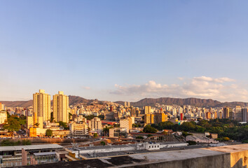 Belo Horizonte downtonw skyline at sunset