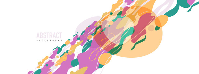 Trendy liquid style shapes abstract design, dynamic vector background for placards, brochures, posters, web landing pages, covers or banners