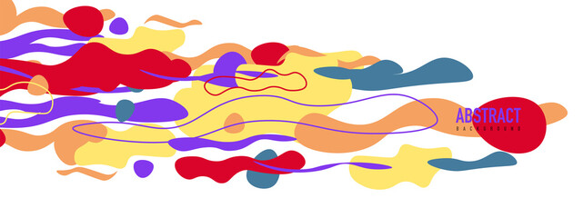 Trendy liquid style shapes abstract design, dynamic vector background for placards, brochures, posters, web landing pages, covers or banners