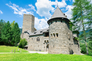 Scenic view of a castle "Burg Finstergrun"near the town of Ramingstein, Austria