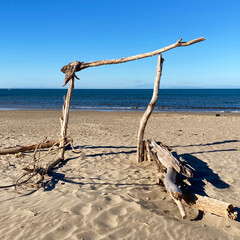 very simple beach wood house endless view into the ocean