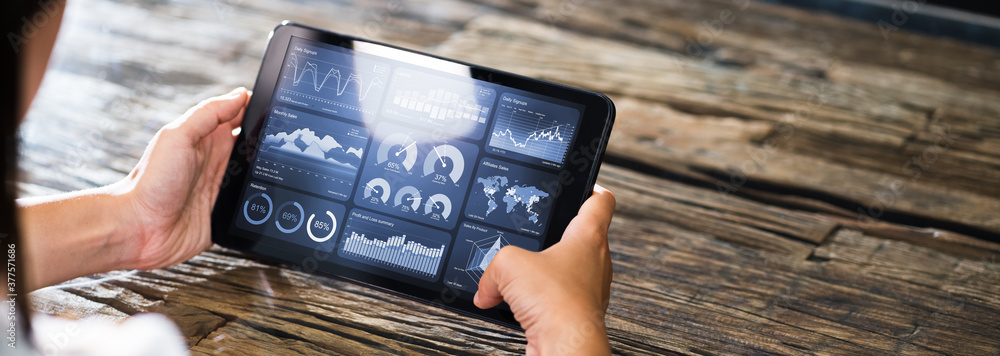 Poster Marketing Business Advisor Using Tablet Computer