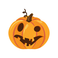Halloween pumpkin with scary face for holiday