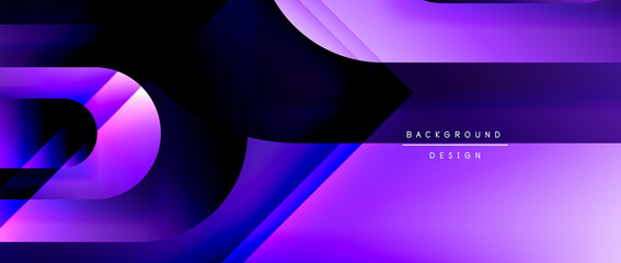 Vector geometric abstract background with lines and modern forms. Fluid gradient with abstract round shapes and shadow and light effects
