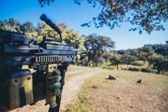 Airsoft Gun, Firearm Imitation, Machine Gun Close Up Shoot