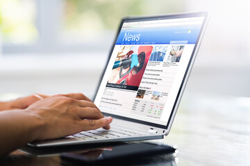 Online News Media On Computer