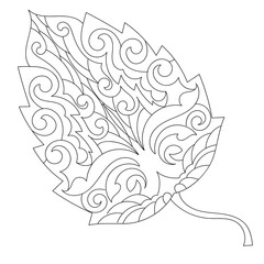 Vector line illustration  of leaf for coloring