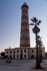 lighthouse at dusk