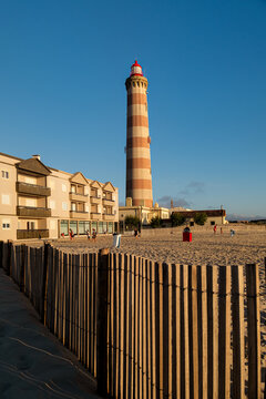 Old lighthouse of Aveiro, Portugal, at sunset