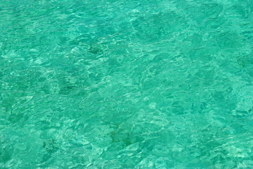 Sea watercolor near to the beach of the tropical island