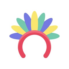 parade related celebration hair catch for girls with leafs vector in flat style,