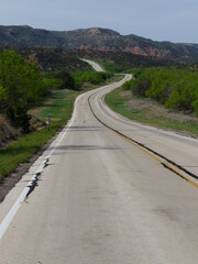 winding road in the hills of Texas, USA