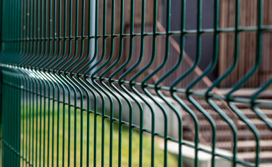 Metal fence made of steel wire to protect and limit the area.