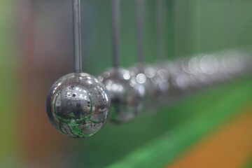 A pendulum from a group of steel balls.