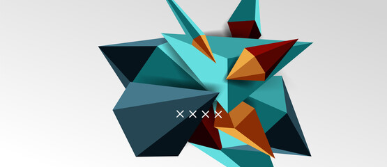 3d low poly abstract shape background vector illustration