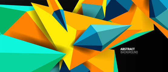 Fototapeta premium 3d low poly abstract shape background vector illustration