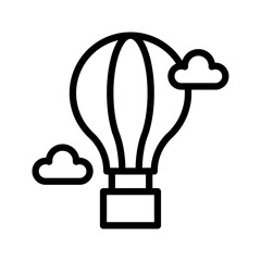 parade related flying parachute in sky with clouds vector in lineal style,