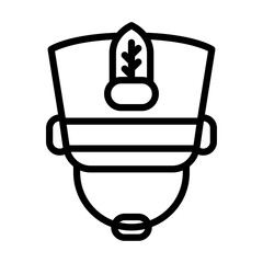 parade related parade boy hat with belt and parade sign vector in lineal style,