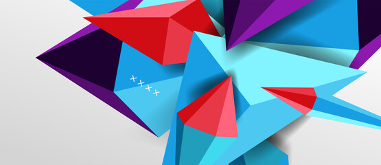 3d low poly abstract shape background vector illustration