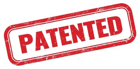PATENTED red grungy rectangle stamp.