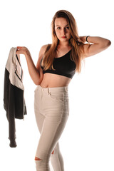 Fototapeta premium Flirty beauty. Beautiful young woman looking at camera