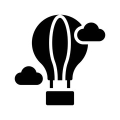 parade related flying parachute in sky with clouds vector in solid design,