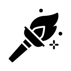 parade related flame light with stick and fire vector in solid design,