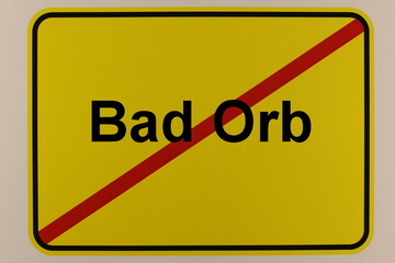 Grafische Darstellung des Ortsausgangsschildes der Stadt Bad Orb