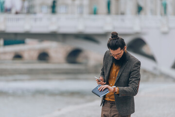 Modern hipster businessman