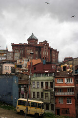 Castle like orthodox church in a middle eastern neighborhood