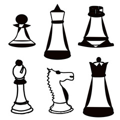 chess line art vector illustration