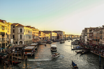 Grand Canal in Venice with old building exteriors