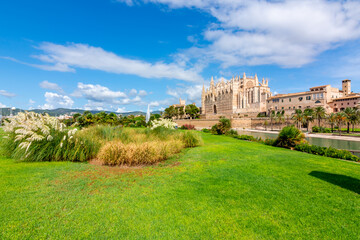 Fototapeta na wymiar Cathedral of Santa Maria of Palma (La Seu) in Palma de Mallorca, Spain